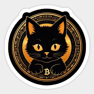 Black Bitcoin CaT Sticker